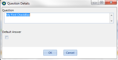 Each screen has an appropriate type of default answer that matches the question type
