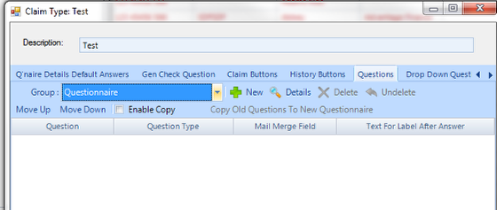 Select the Questions Tab