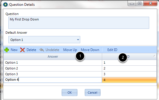 Click on the \"New\" Button to create additional answers
