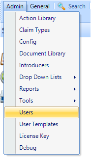 Select the Users screen
