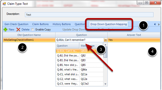 Drop Down Questions can have each optional answer mapped to an original check box/ yes no question