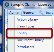 Click on the Config Option in the Main Menu