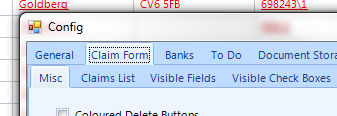 Within the Claim Form Tab, select the Misc Tab