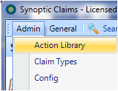 In the main window, within the Admin menu select the Action Library