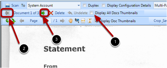 By default the scanning screen is now shown without the All Docs thumbnails displayed