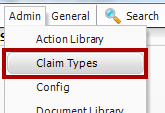 Select Claim Types from the Admin menu