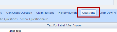 Open the Questions tab