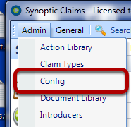 Click on the Config Option in the Main Menu