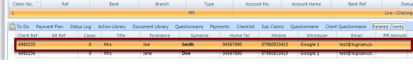 Double Click a Related Client to Load Their Details