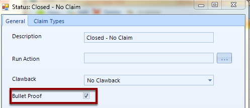 Tick the Bullet Proof checkbox