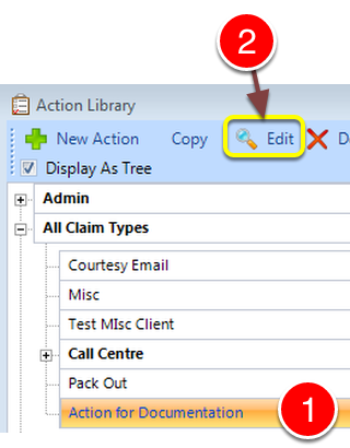 Select the Action