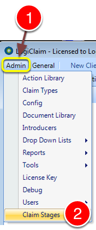 Open the Claim Stages window