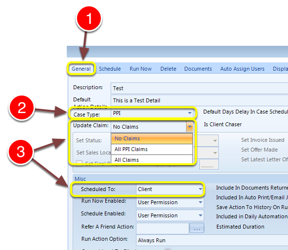 Schedule to Client