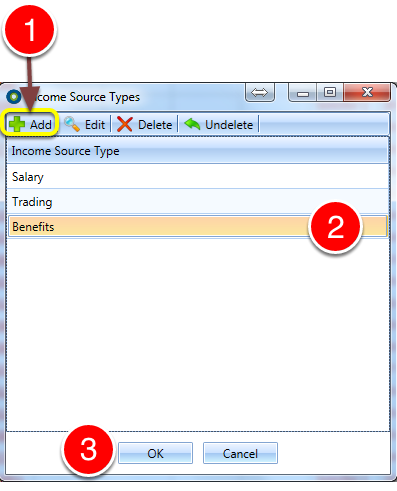 Add an Income Source Type