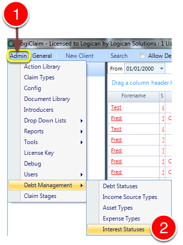 Open the Interest Statuses window