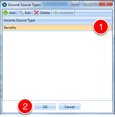 Add an Income to Clients Income