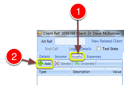 Open the Assets Types window