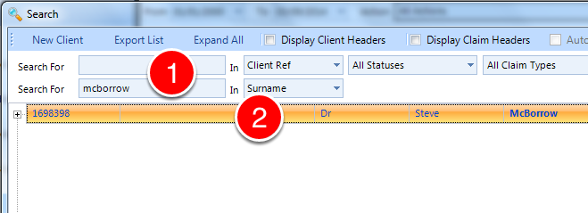 Select a Client