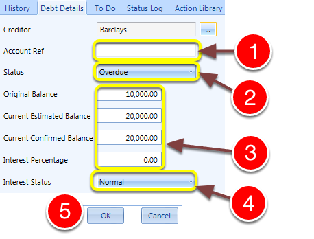 Complete the Debt Details