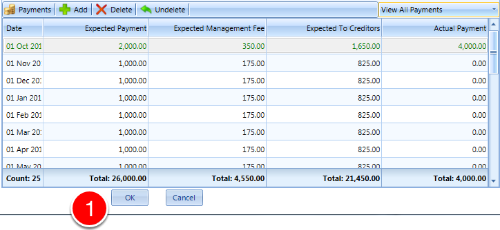Save the Payment Schedule