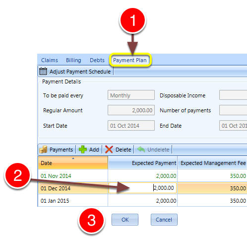 Adjust the individual Expected Payment amount 