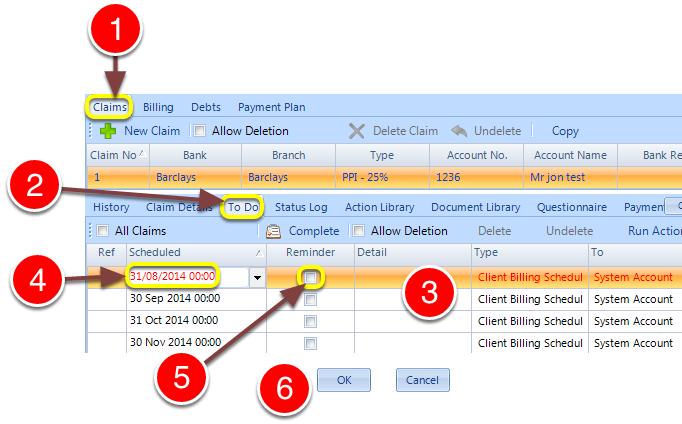 Set reminders for the Scheduled Payments