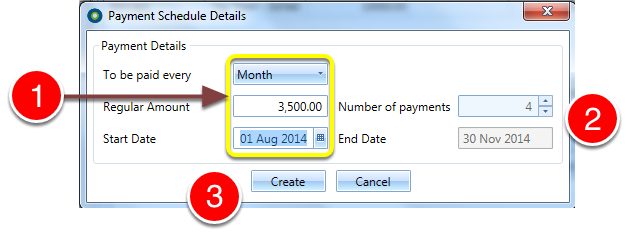 Create a payment schedule