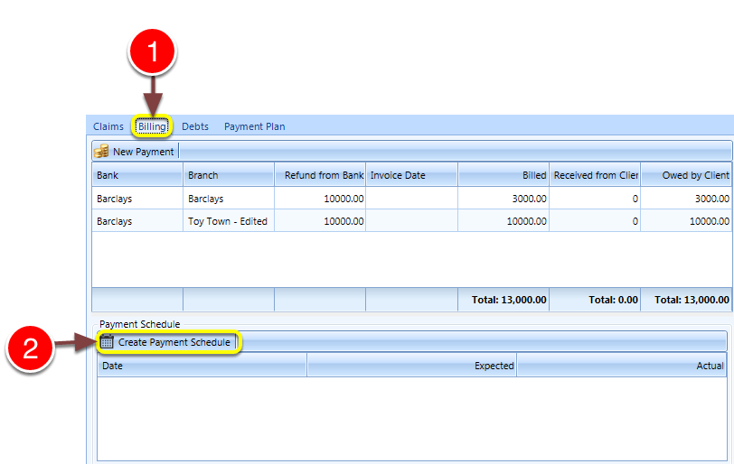 Open the Payment Schedule Details window