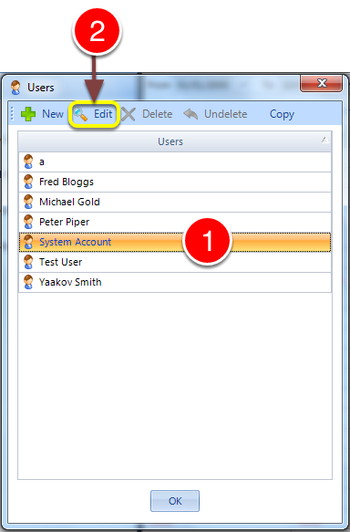 Open the User's window