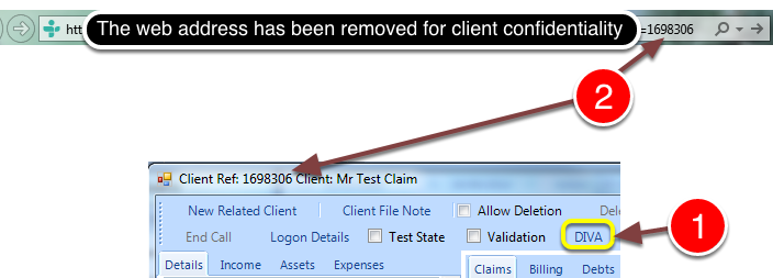 Open the browser page for the client
