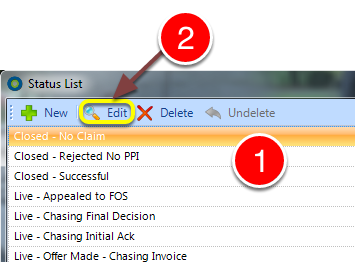 Choose which Status requires editing
