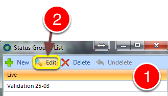 Select the Group required to edit