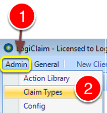 Open the Claim Types window
