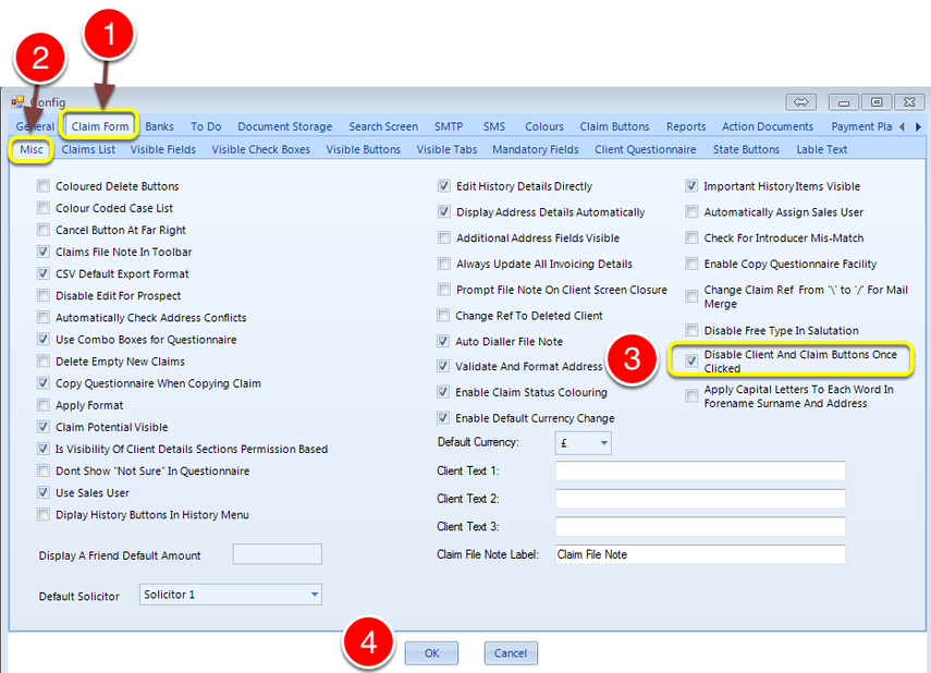 Change the setting
