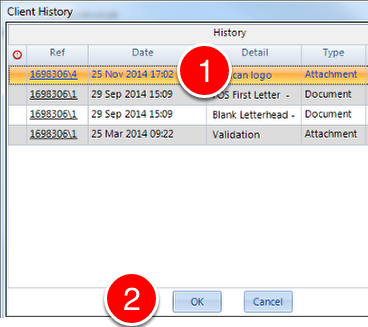 Attach an item from a different claim