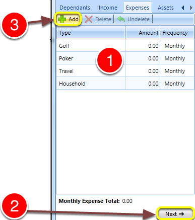 Add client's Expenses