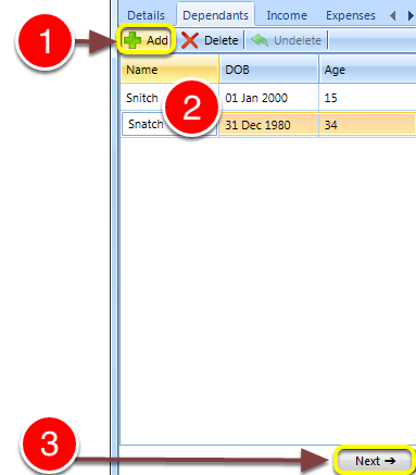Create Client Dependants