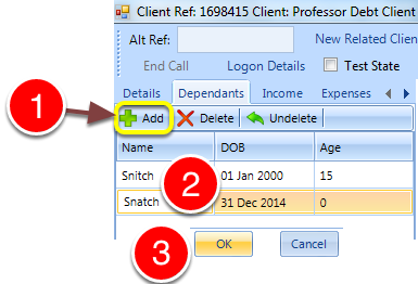 Add the Dependants