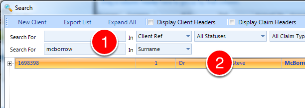 Select a client