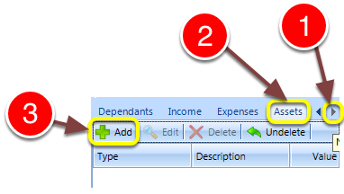 Open the Assets Types window