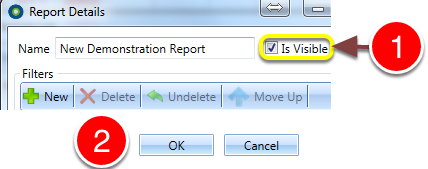 Toggle the report's visibility