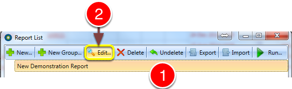 Select the Report to edit
