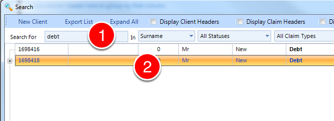Select a Client