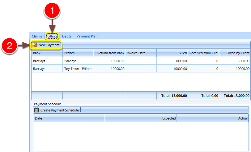 Open the New Payment window