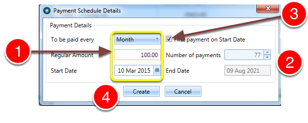 Create a payment schedule