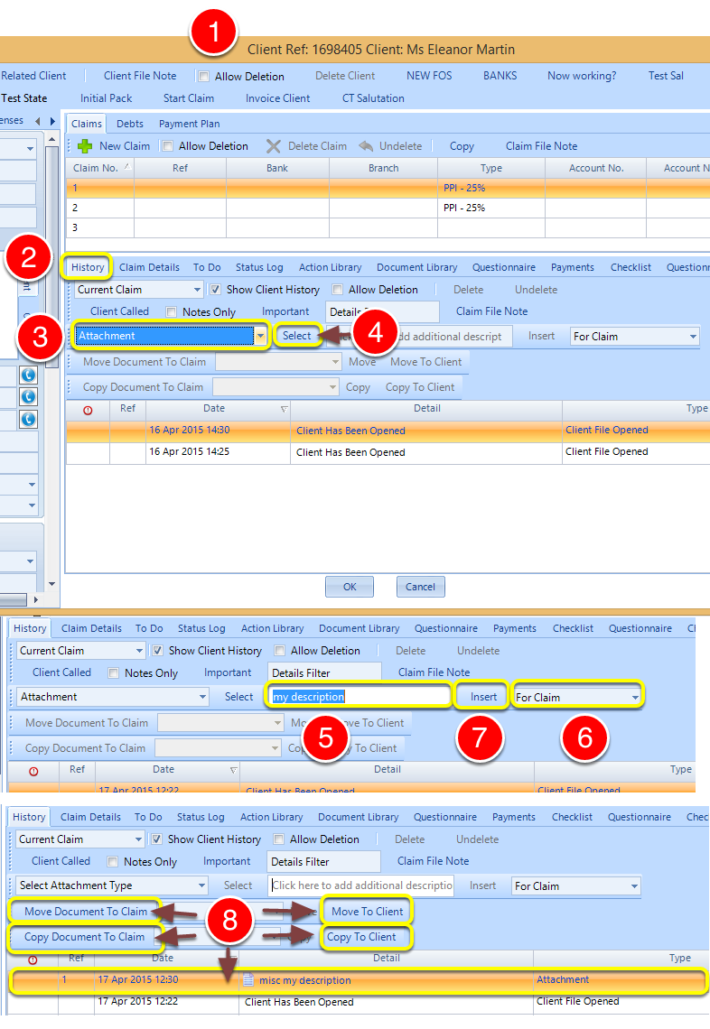 Attach a Document to a Claim