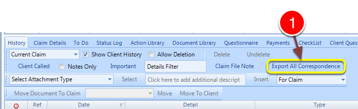 Click the Export Button