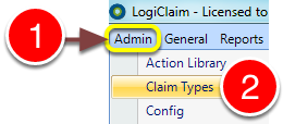 Open the Claim Types Window