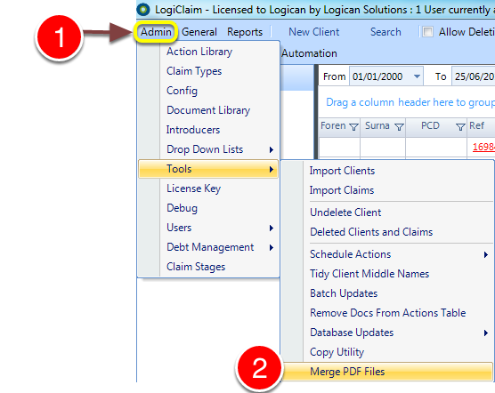 Open the PDF Merge Tool