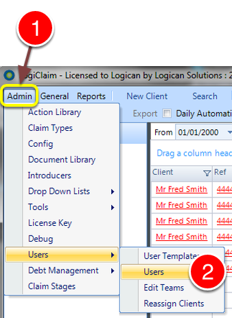 Open the Users window